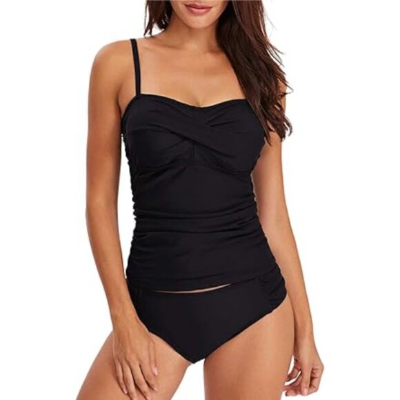 Women  Tummy Control Tankini Plus Size Swimsuit - Picture 1 of 7